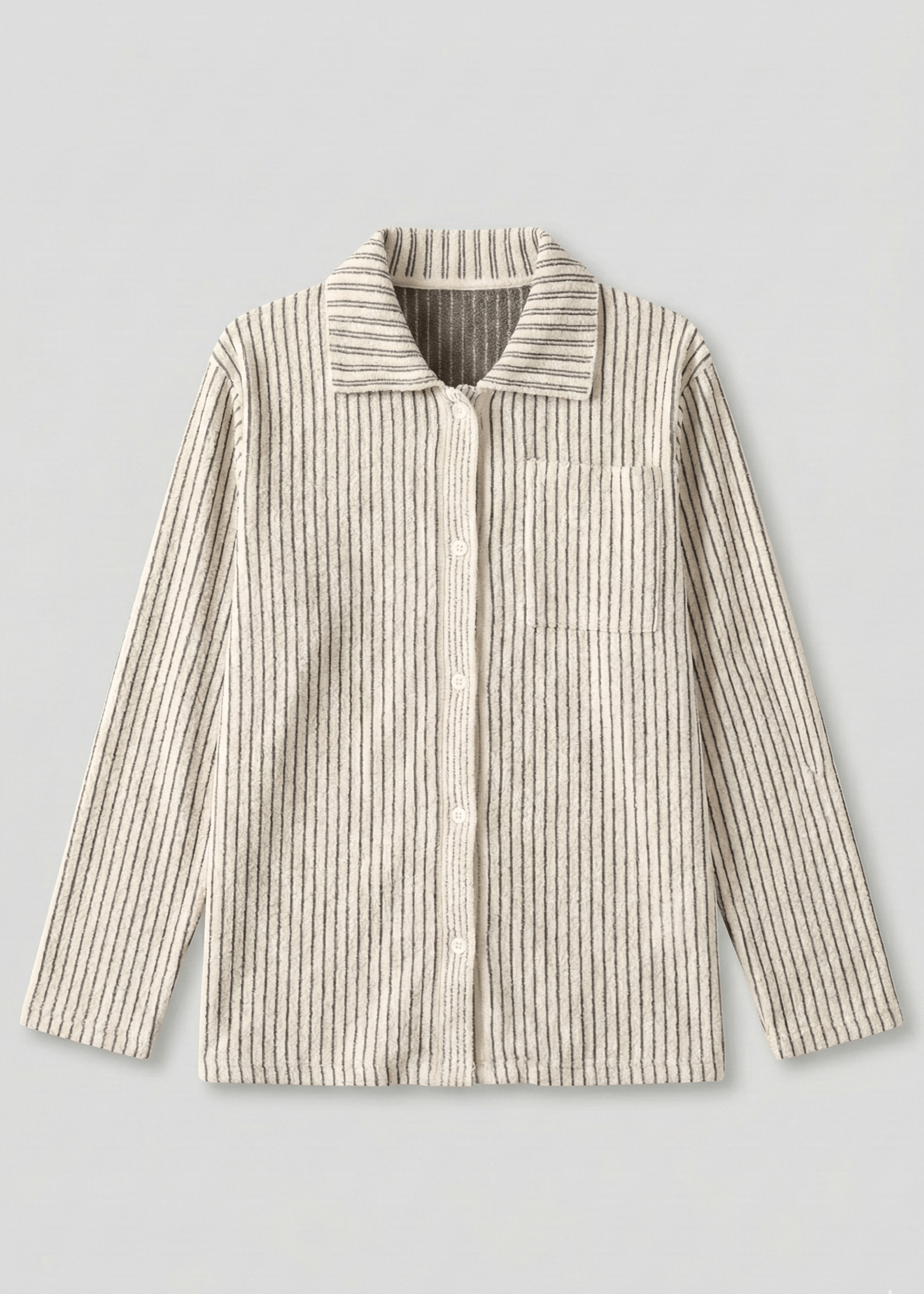  - Ever Lasting - Ridge Stripe Winter Lounge Set / Light Ivory Beige - Pajamas - Ever Lasting