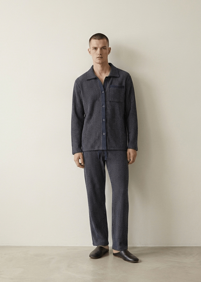  - Ever Lasting - Ridge Stripe Winter Lounge Set / Light Ivory Beige - Pajamas - Ever Lasting