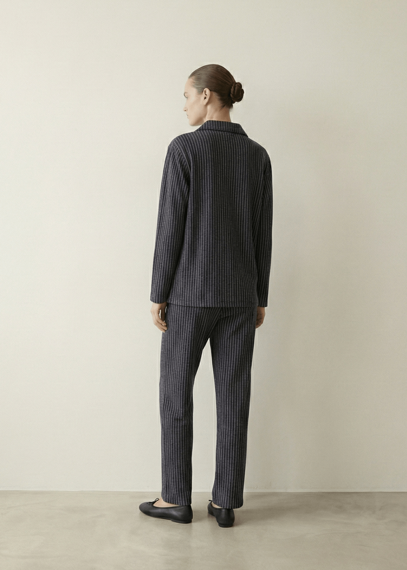  - Ever Lasting - Ridge Stripe Winter Lounge Set / Light Ivory Beige - Pajamas - Ever Lasting