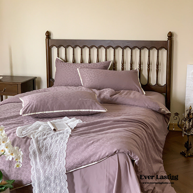 Romantic Floral Warm Tone Bedding Set / Purple