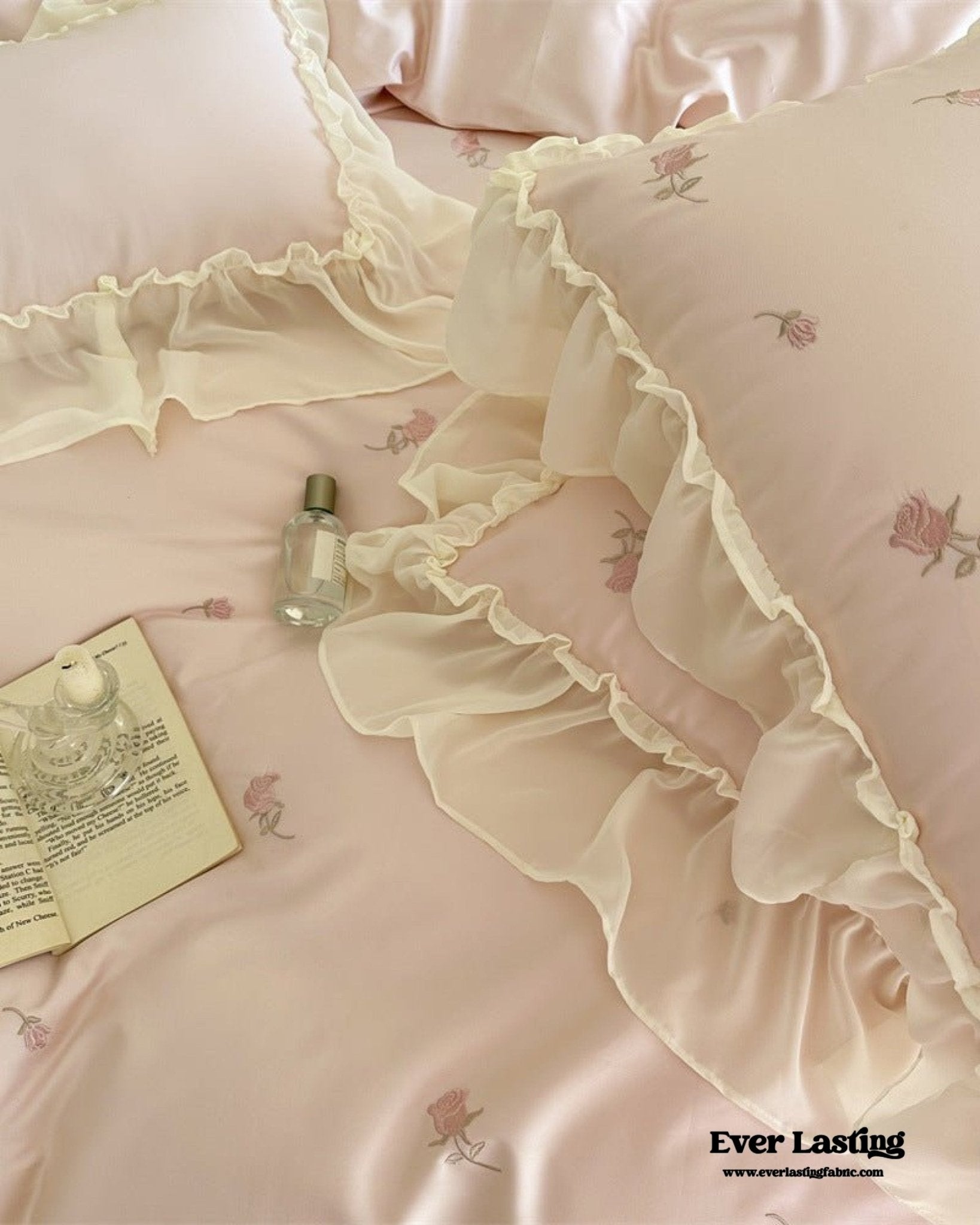 Rosalie Embroidered Cotton Ruffle Bedding Bundle - Ever Lasting
