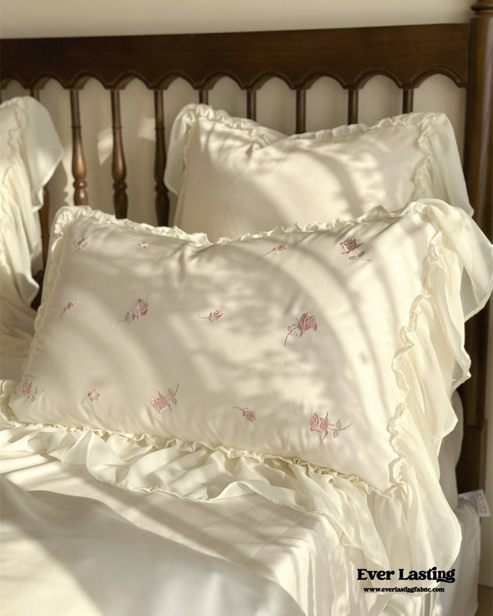 Rosalie Embroidered Cotton Ruffle Bedding Bundle - Ever Lasting