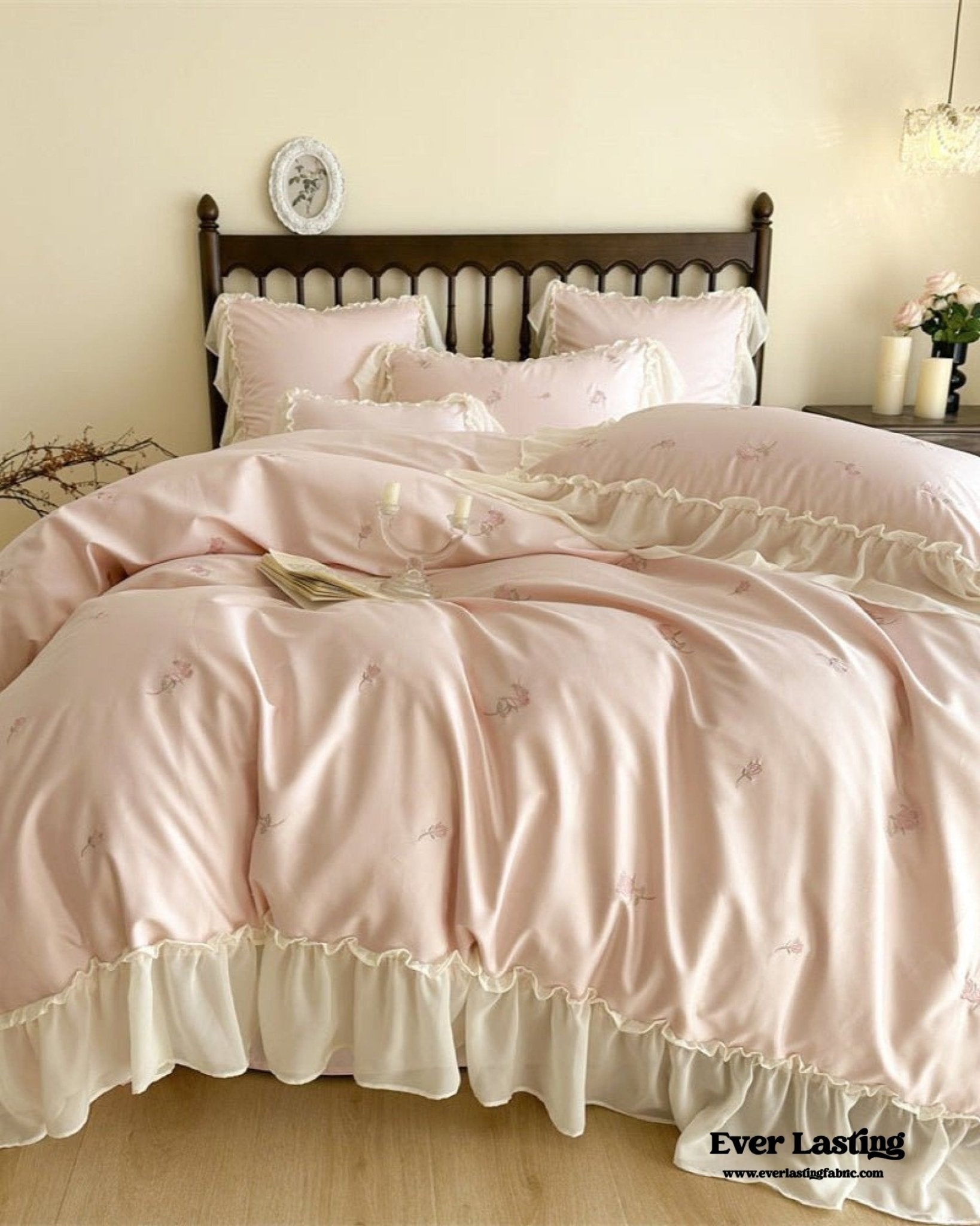 Rosalie Embroidered Cotton Ruffle Bedding Bundle - Ever Lasting