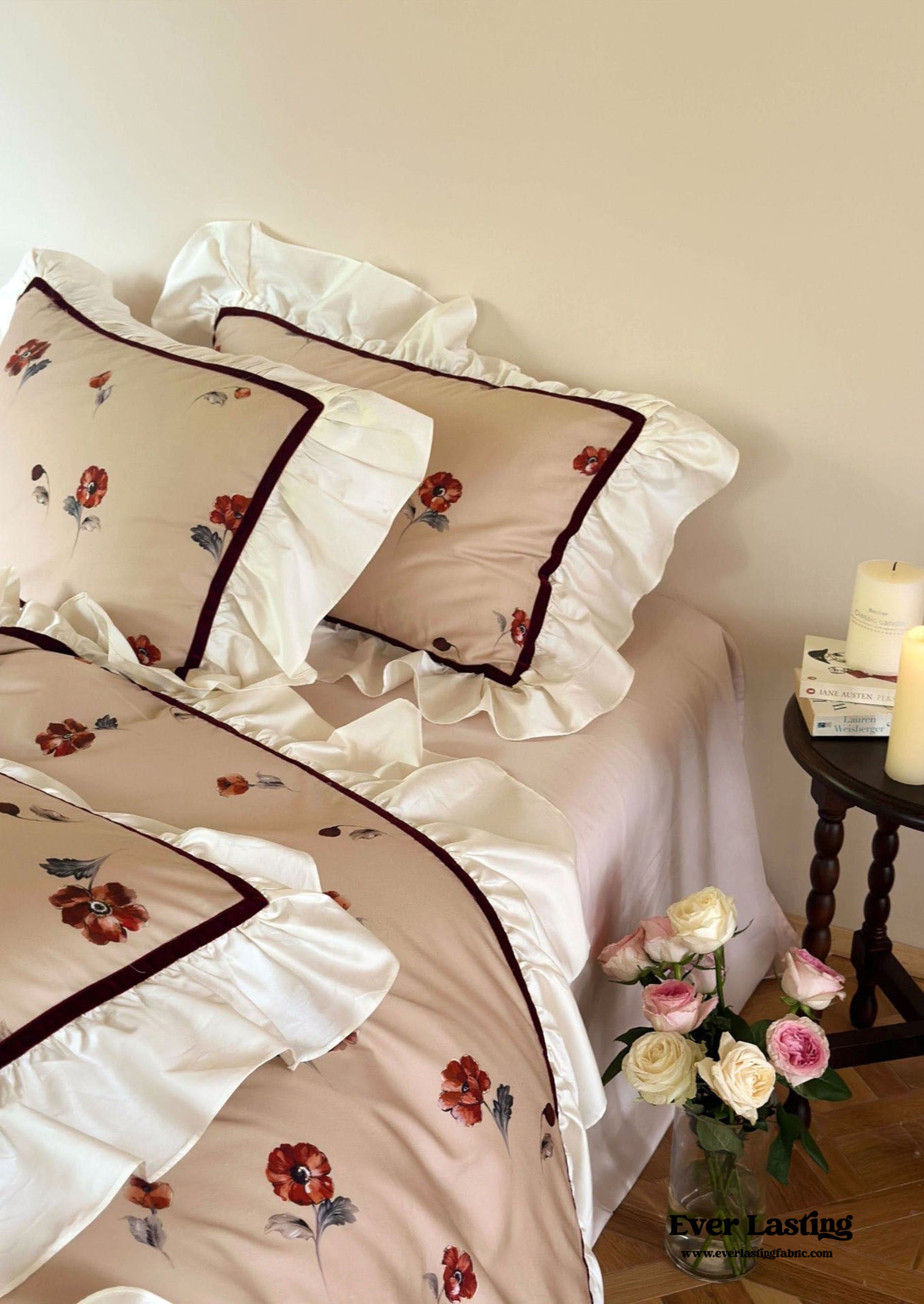 Rosé Floral Ruffle Bedding Set / Pink | Best Stylish Bedding | Ever Lasting