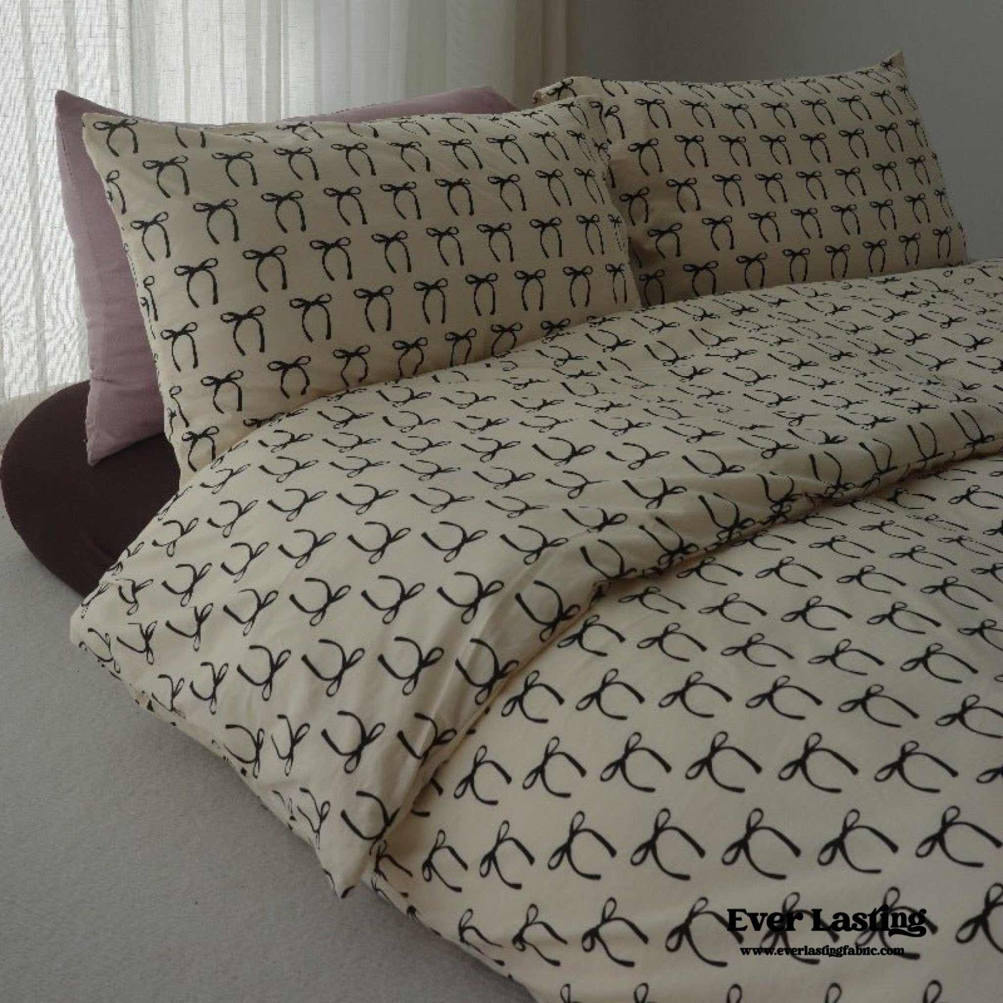 Rosemary Vintage Brown Bow Bedding Set - Ever Lasting