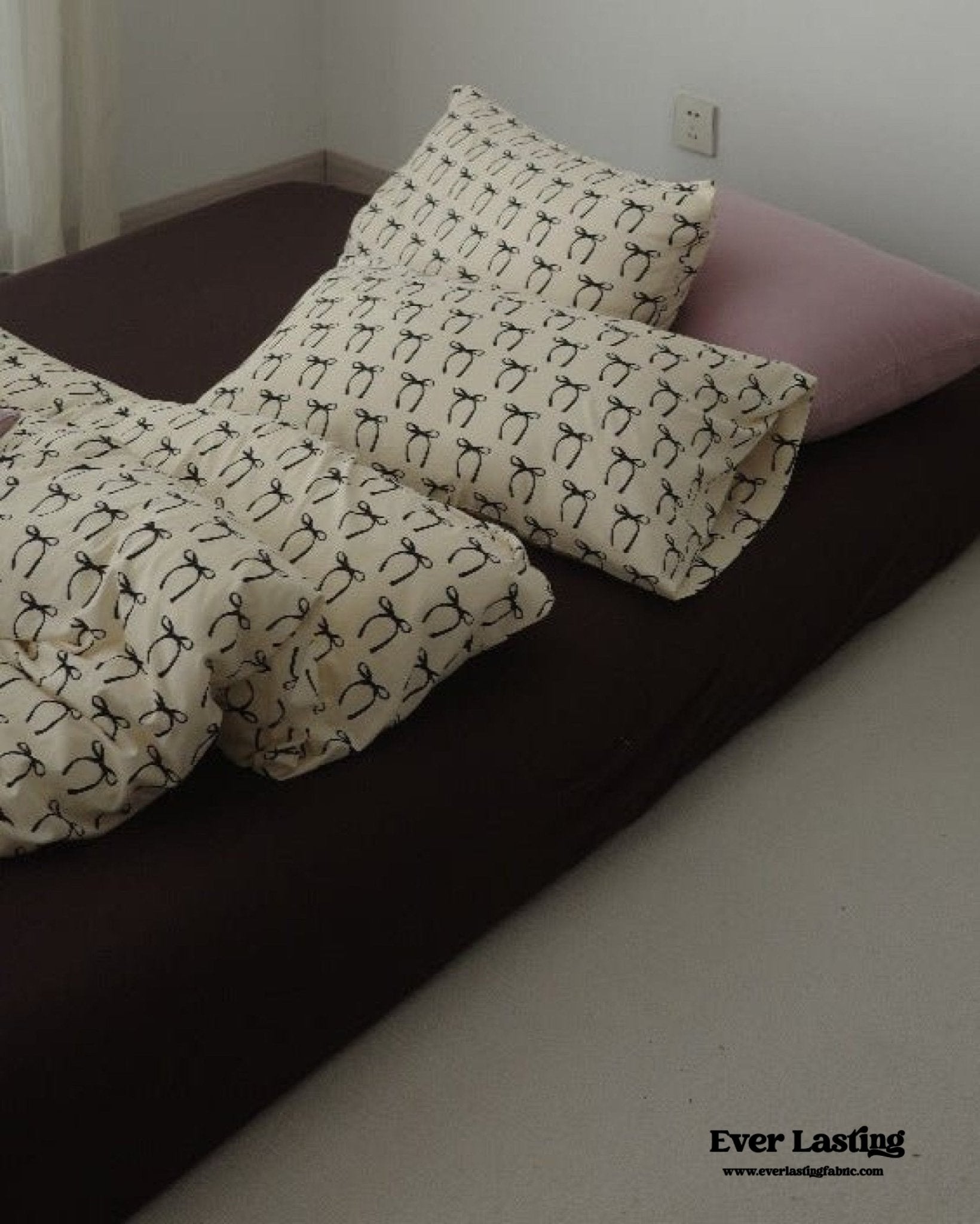 Rosemary Vintage Brown Bow Bedding Set - Ever Lasting