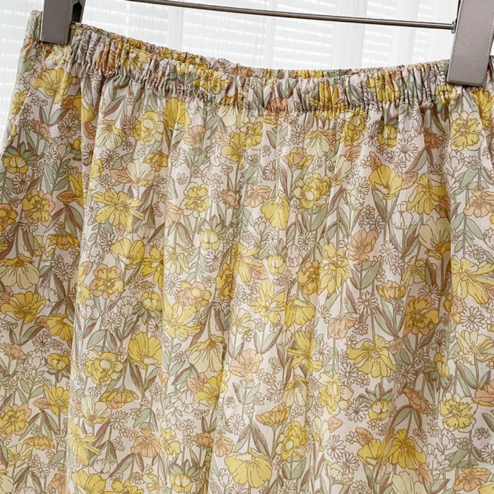 Rosie Cotton Floral Tank Pajama Set / Yellow - Ever Lasting