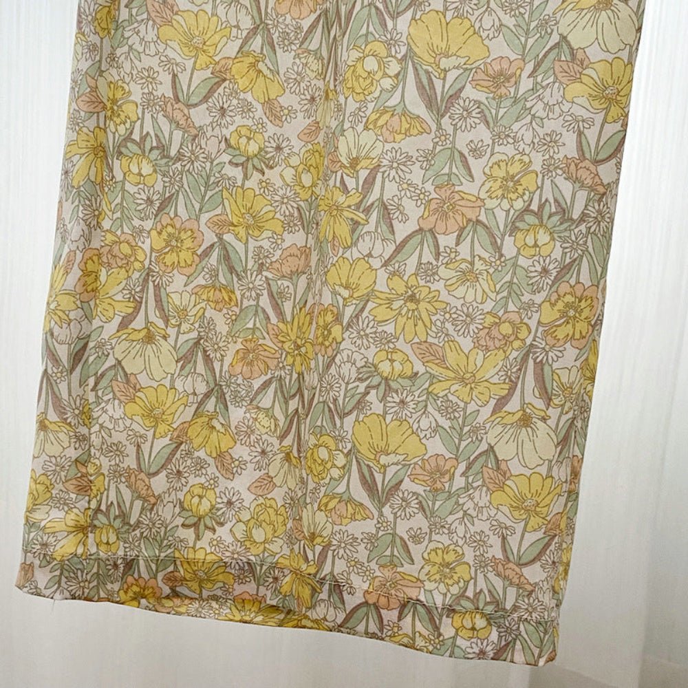 Rosie Cotton Floral Tank Pajama Set / Yellow - Ever Lasting