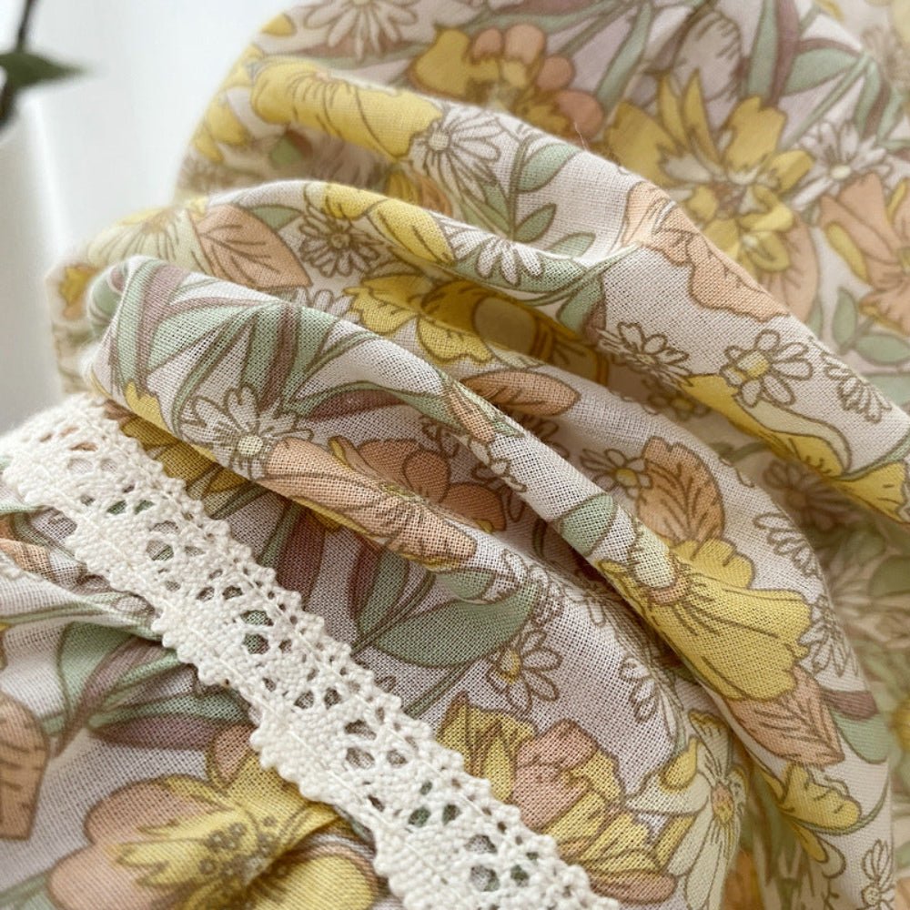 Rosie Cotton Floral Tank Pajama Set / Yellow - Ever Lasting