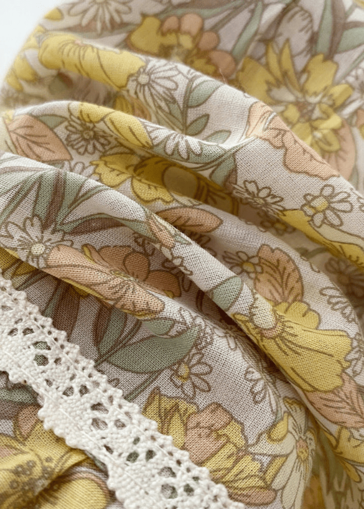 Rosie Cotton Floral Tank Pajama Set / Yellow - Ever Lasting