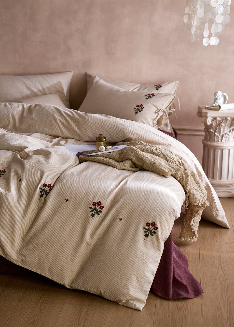  - Ever Lasting - Rowan Jacquard Striped Floral Bedding Bundle - Bedding Set - Ever Lasting