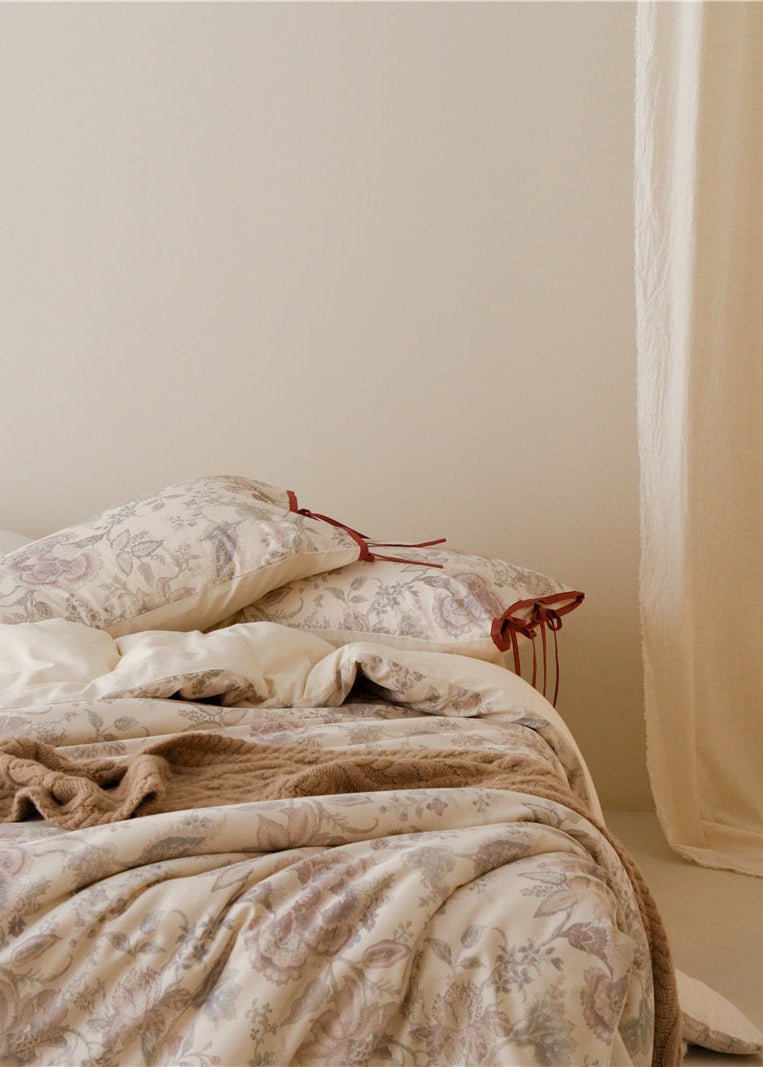  - Ever Lasting - Rowena Floral Bedding Set / Beige - Bedding Set - Ever Lasting