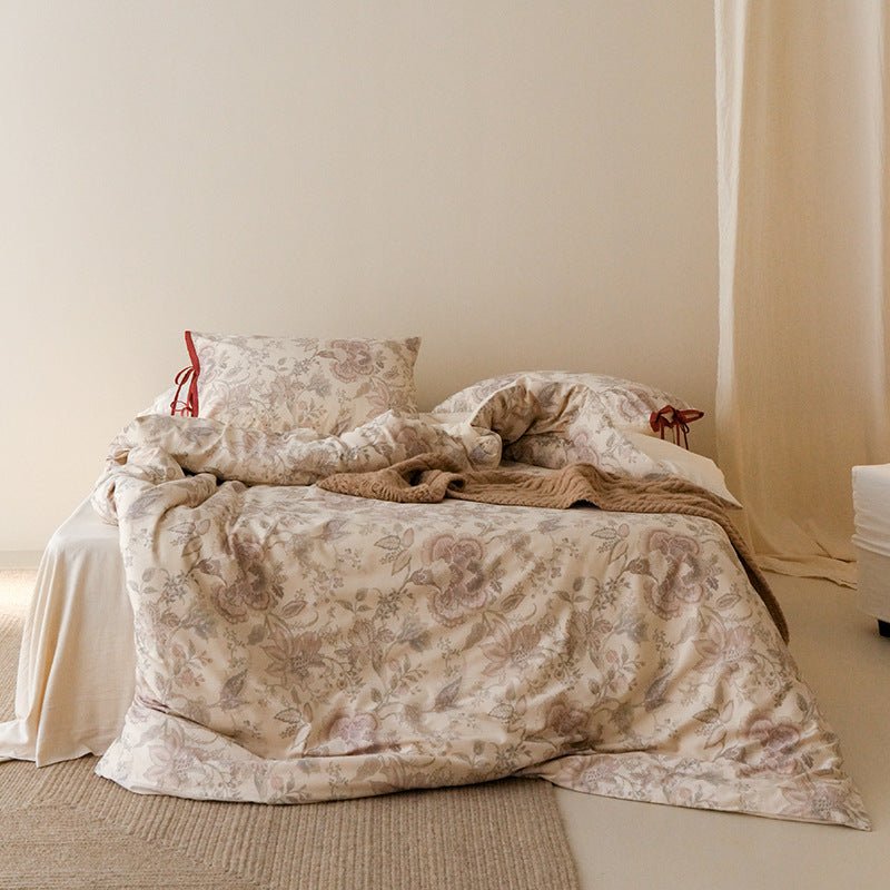 - Ever Lasting - Rowena Floral Bedding Set / Beige - Bedding Set - Ever Lasting