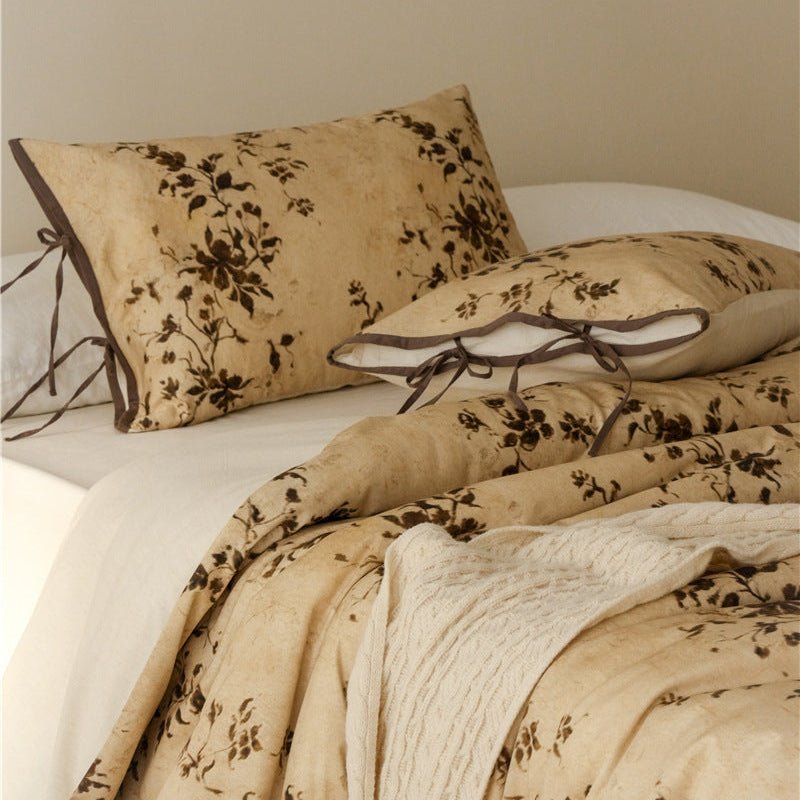  - Ever Lasting - Rowena Floral Bedding Set / Beige - Bedding Set - Ever Lasting