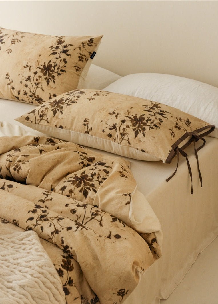  - Ever Lasting - Rowena Floral Bedding Set / Beige - Bedding Set - Ever Lasting