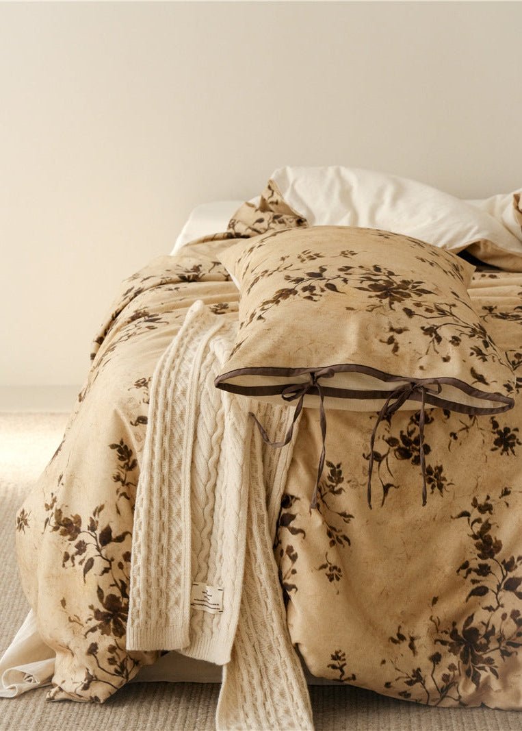  - Ever Lasting - Rowena Floral Bedding Set / Beige - Bedding Set - Ever Lasting