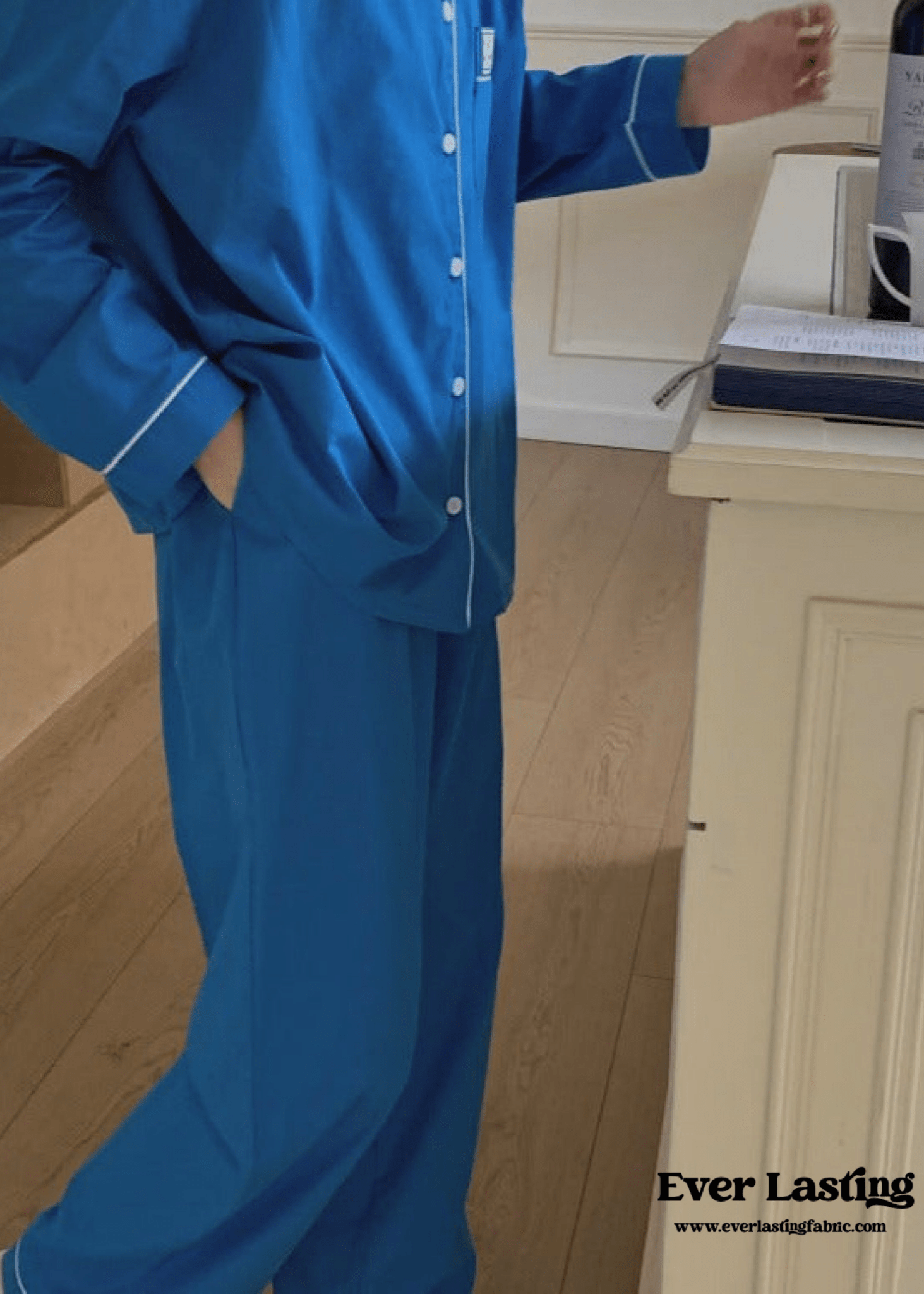Royal Blue Long Sleeves and Pants Pajama Set - Ever Lasting
