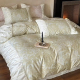 Royal Floral Ruffle Bedding Set Green / Medium Flat