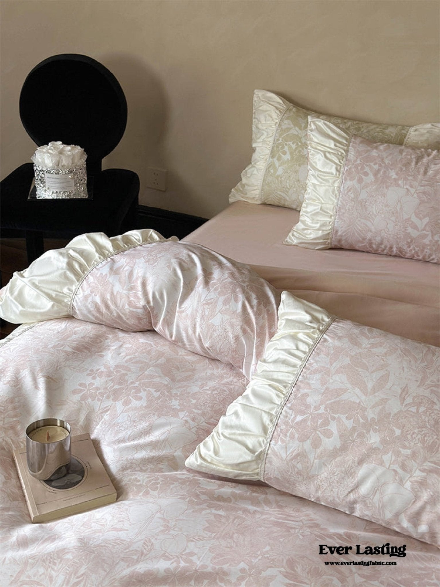 Royal Floral Ruffle Bedding Set / Pink - Ever Lasting