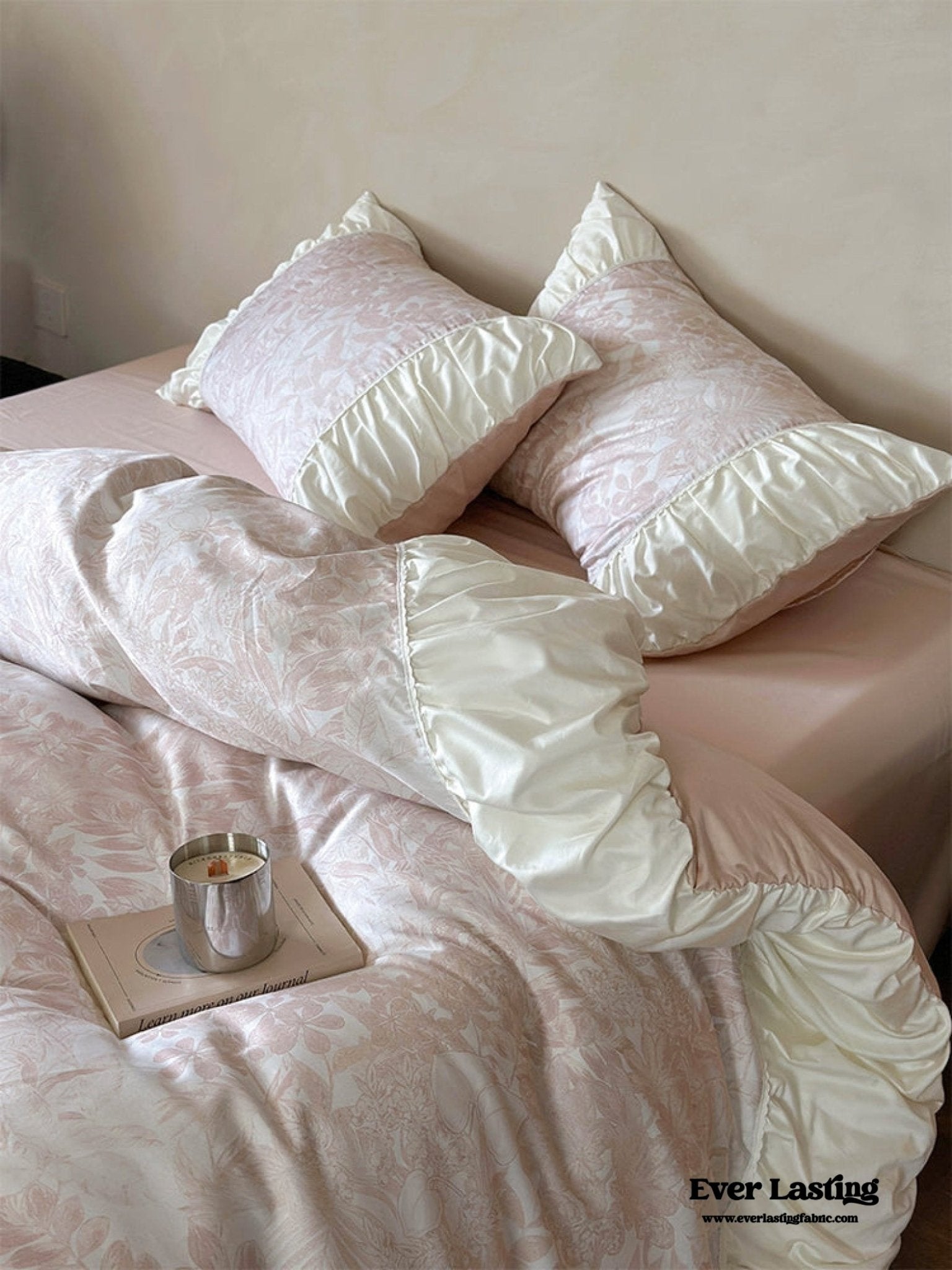 Royal Floral Ruffle Bedding Set / Pink - Ever Lasting