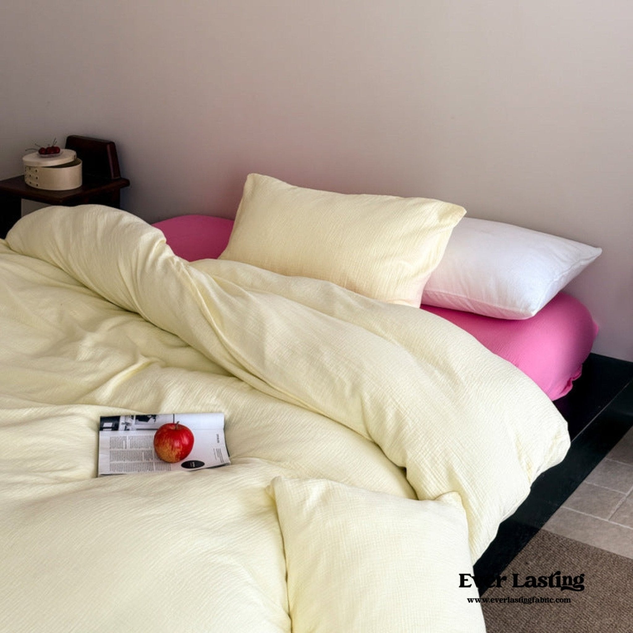 Ruby Double Gauze Pastel Bedding Set / Pink - Ever Lasting