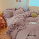 Ruffle Bedding Set / Green
