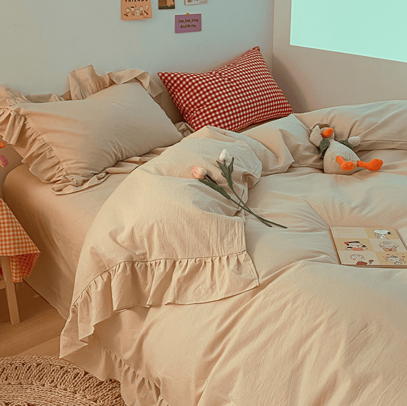 Ruffle Bedding Set / Green - Best Stylish Bedding - Ever Lasting