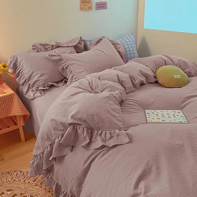 Ruffle Bedding Set / Yellow - Best Stylish Bedding - Ever Lasting