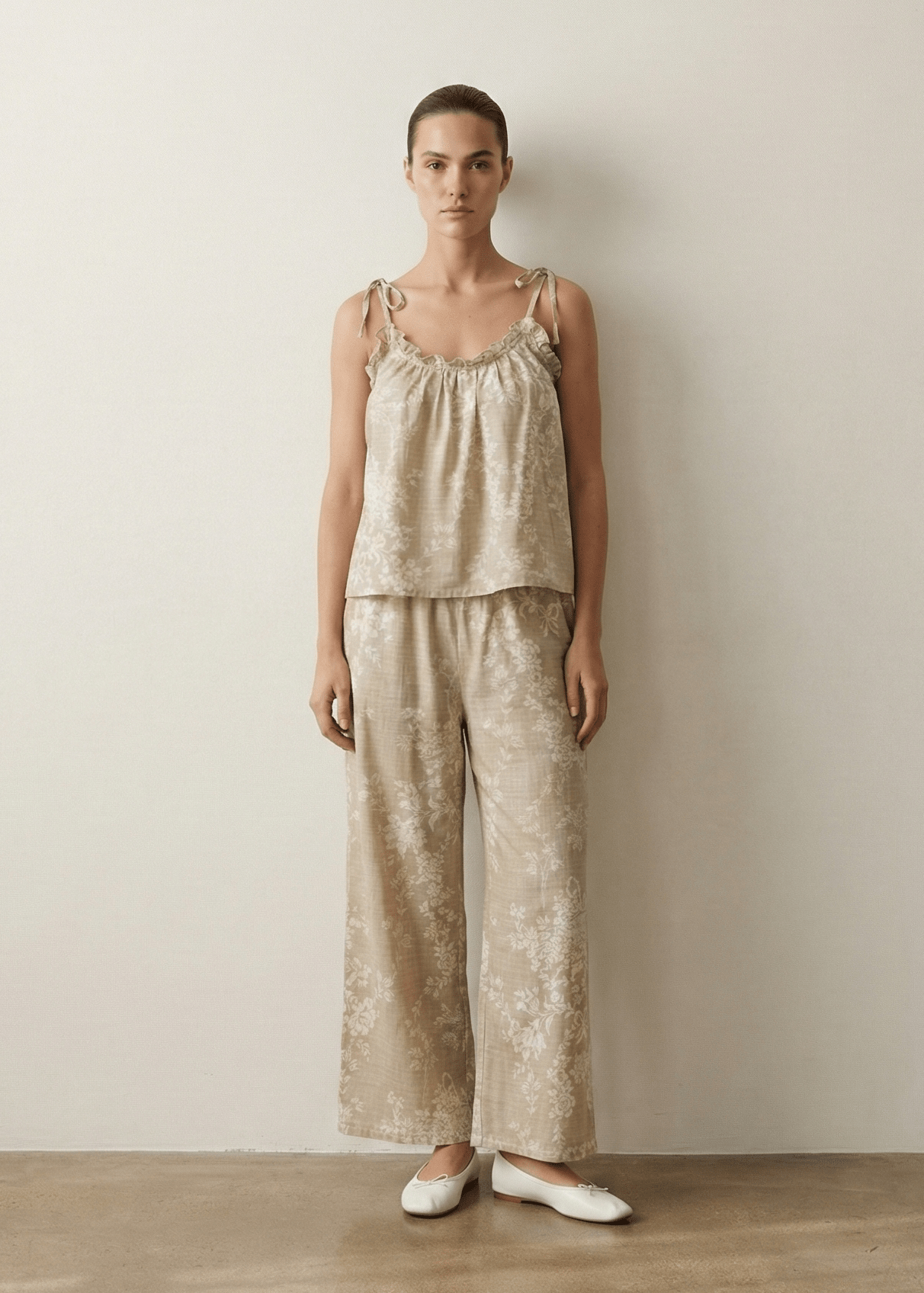  - Ever Lasting - Sabine Sleeveless & Long - Pant Floral Pajama Set / Blue - Pajamas - Ever Lasting