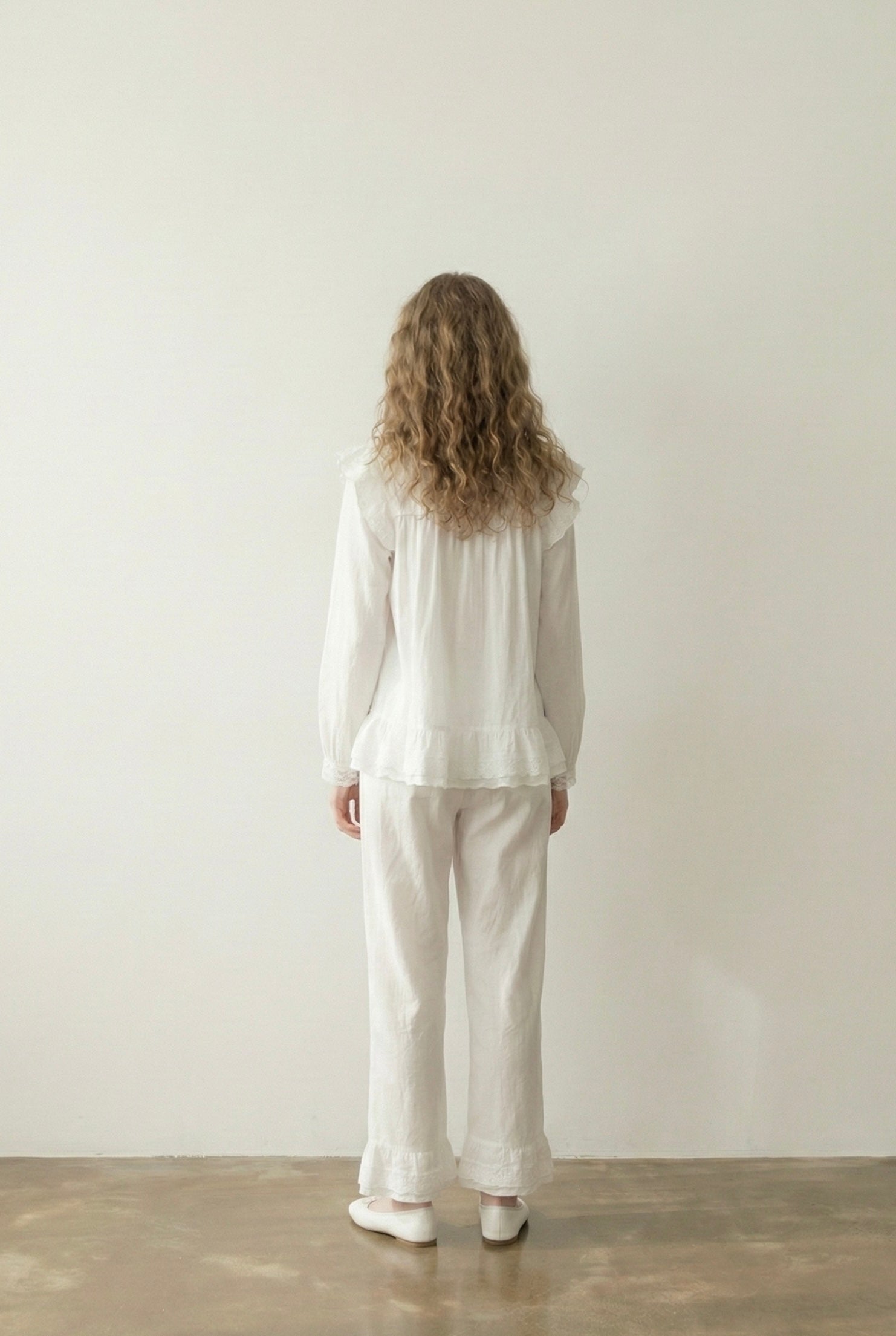  - Ever Lasting - Sage White Lace Ruffle Cottage Pajama Set - Pajamas - Ever Lasting