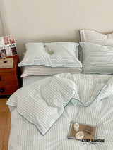 Scandinavian Overlock Striped Bedding Set / Burnt Orange