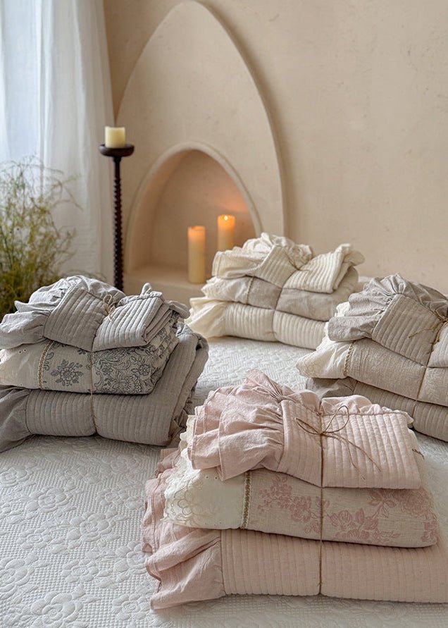  - Ever Lasting - Seraphina Floral Ruffle Bedding Set / Brown - Bedding Set - Ever Lasting