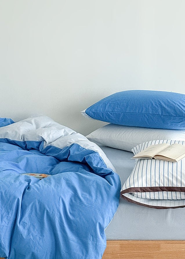  - Ever Lasting - Seraphine Washed Cotton Bedding Set / Pastel Blue - Bedding Set - Ever Lasting