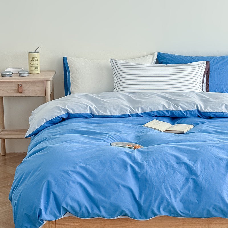  - Ever Lasting - Seraphine Washed Cotton Bedding Set / Pastel Blue - Bedding Set - Ever Lasting