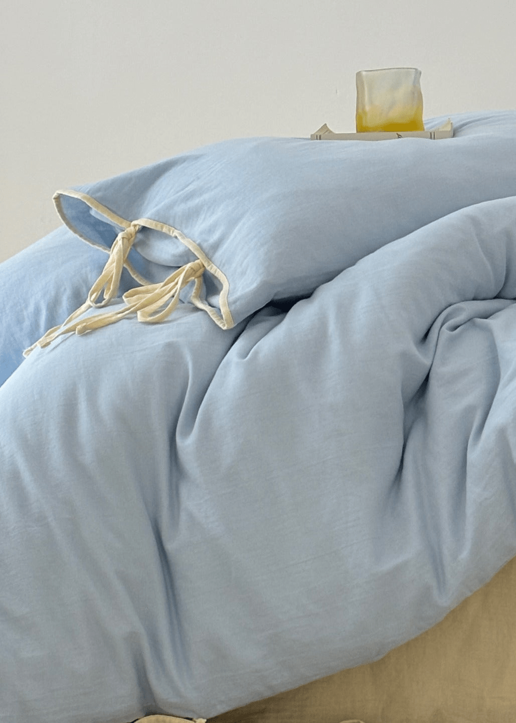  - Ever Lasting - Serena Ribbon Tied Bedding Set / Blue - Bedding Set - Ever Lasting