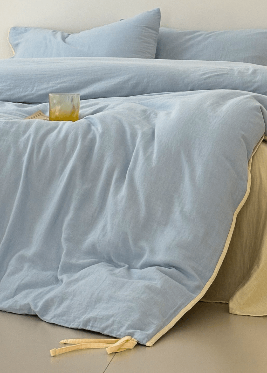  - Ever Lasting - Serena Ribbon Tied Bedding Set / Blue - Bedding Set - Ever Lasting