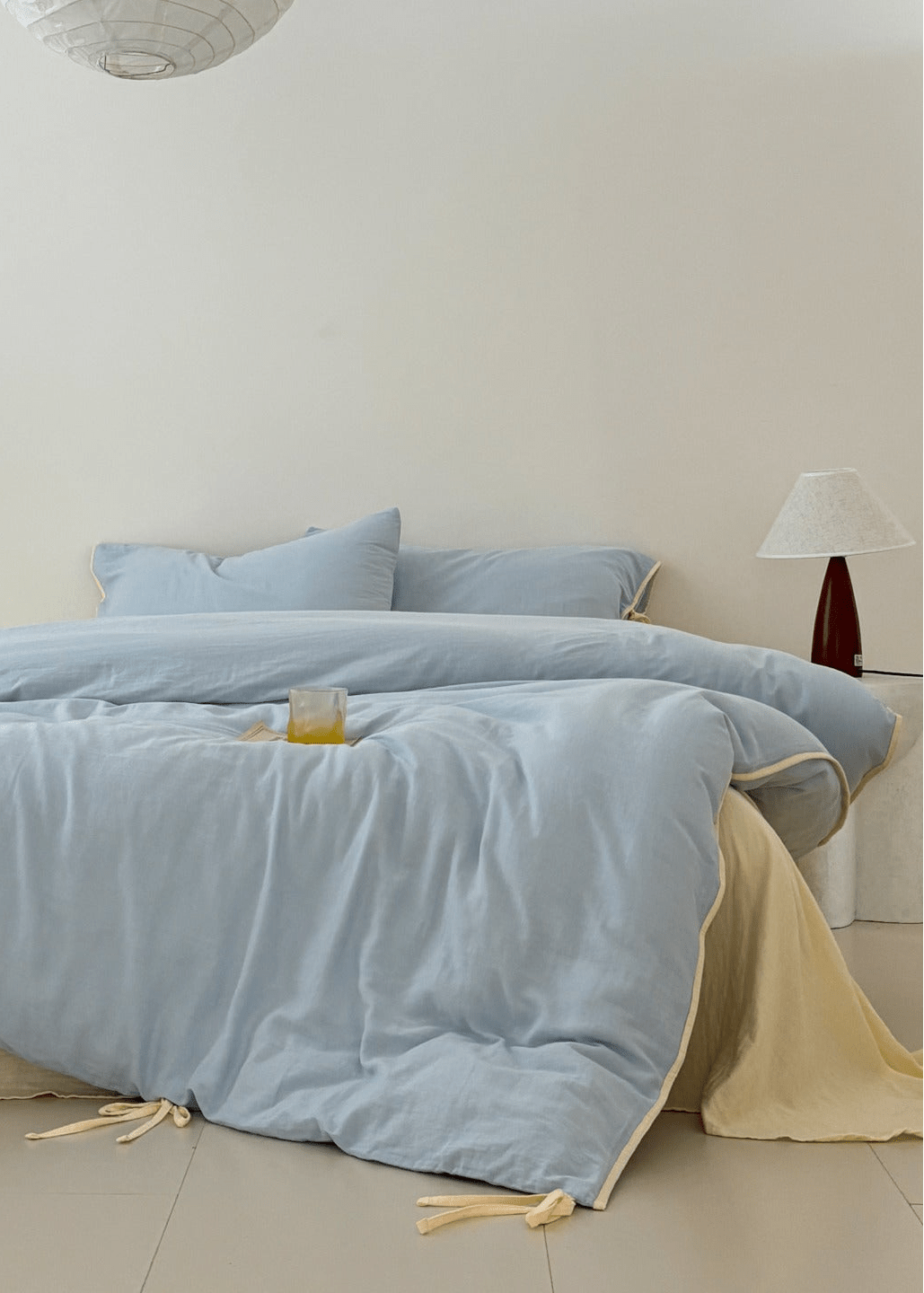  - Ever Lasting - Serena Ribbon Tied Bedding Set / Blue - Bedding Set - Ever Lasting