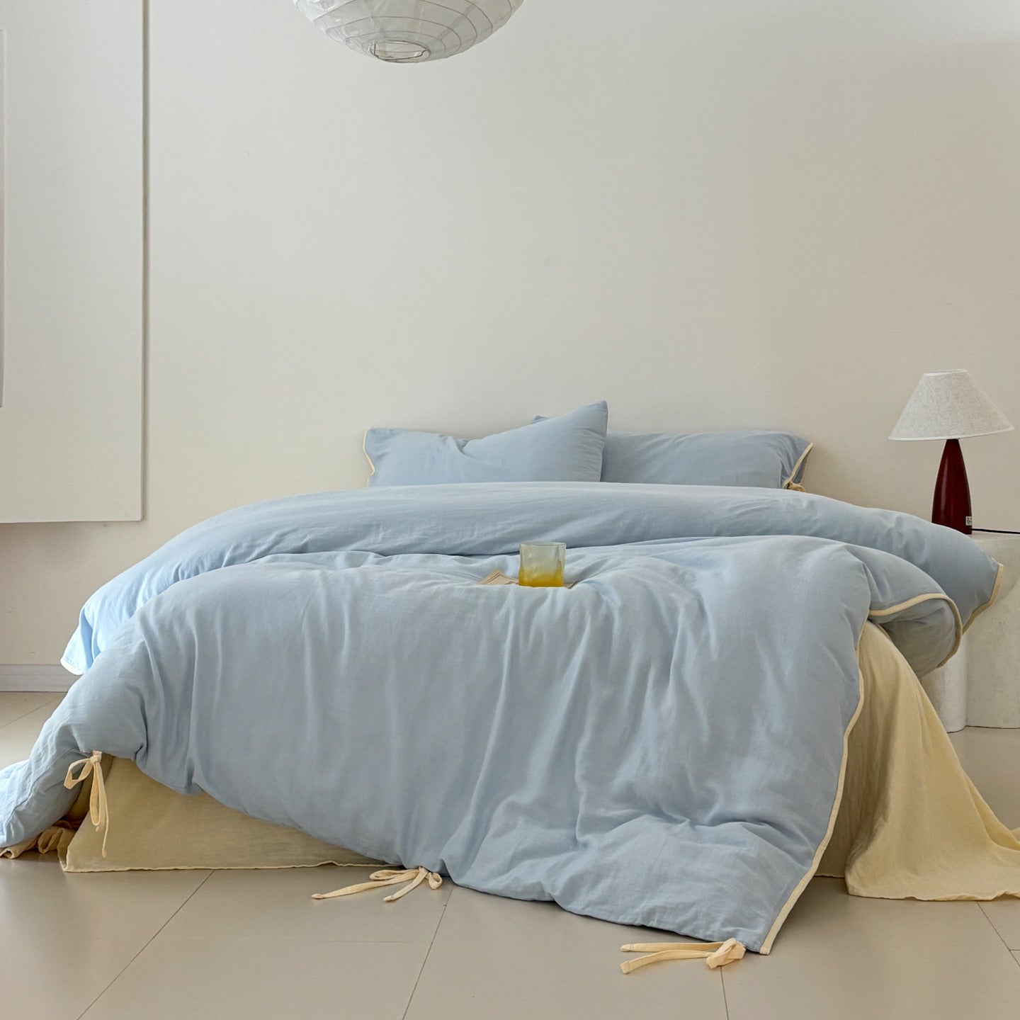  - Ever Lasting - Serena Ribbon Tied Bedding Set / Pink - Bedding Set - Ever Lasting