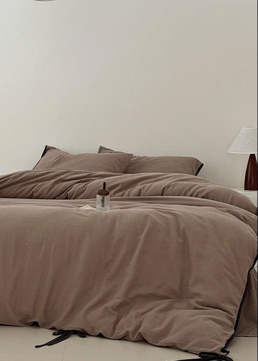  - Ever Lasting - Serena Ribbon Tied Bedding Set / Pink - Bedding Set - Ever Lasting