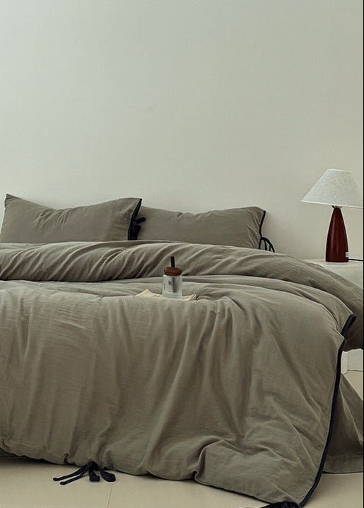  - Ever Lasting - Serena Ribbon Tied Bedding Set / Pink - Bedding Set - Ever Lasting