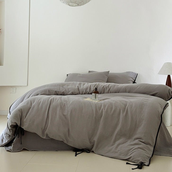  - Ever Lasting - Serena Ribbon Tied Bedding Set / Pink - Bedding Set - Ever Lasting