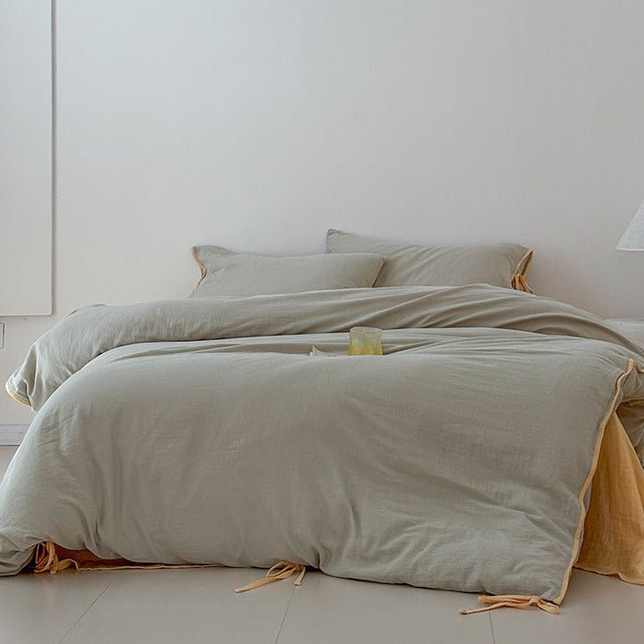  - Ever Lasting - Serena Ribbon Tied Bedding Set / Pink - Bedding Set - Ever Lasting