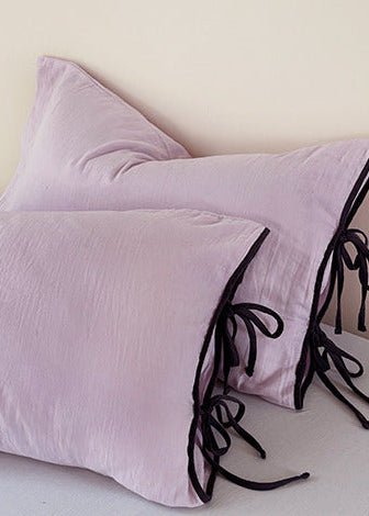  - Ever Lasting - Serena Ribbon Tied Bedding Set / Pink - Bedding Set - Ever Lasting