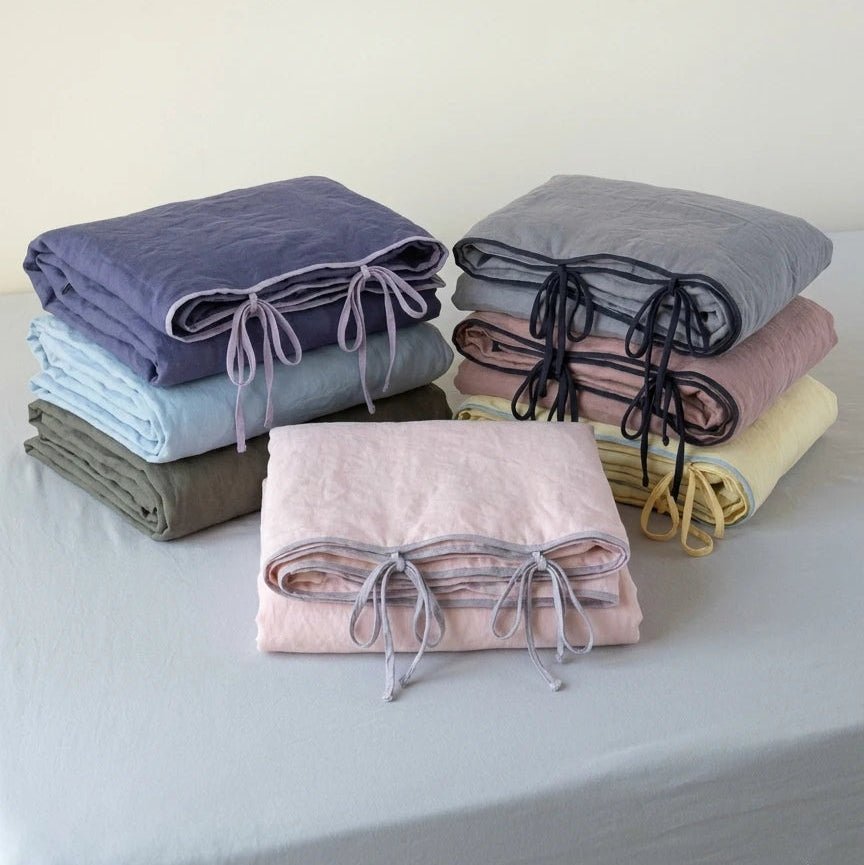  - Ever Lasting - Serena Ribbon Tied Pillowcases / Blue - Pillowcases - Ever Lasting