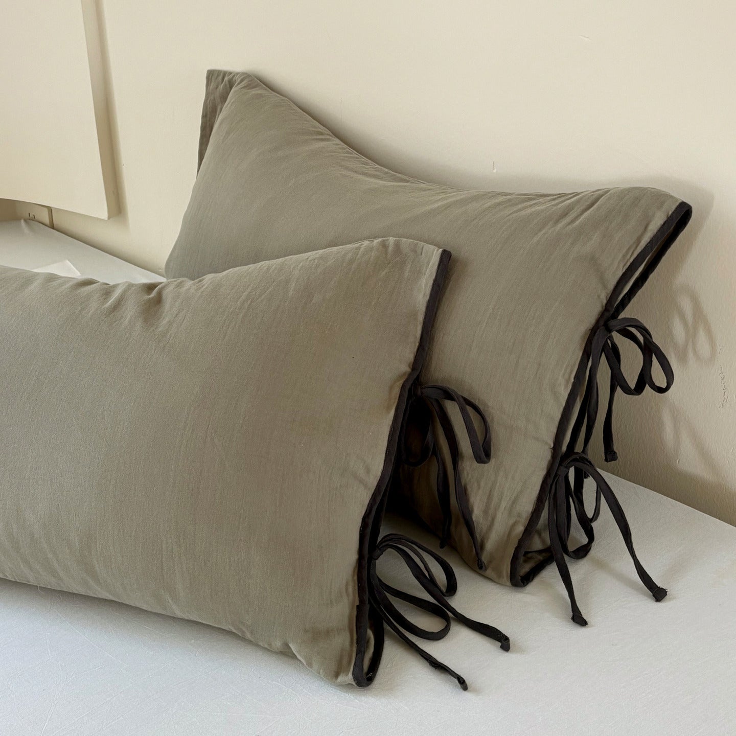  - Ever Lasting - Serena Ribbon Tied Pillowcases / Blue - Pillowcases - Ever Lasting