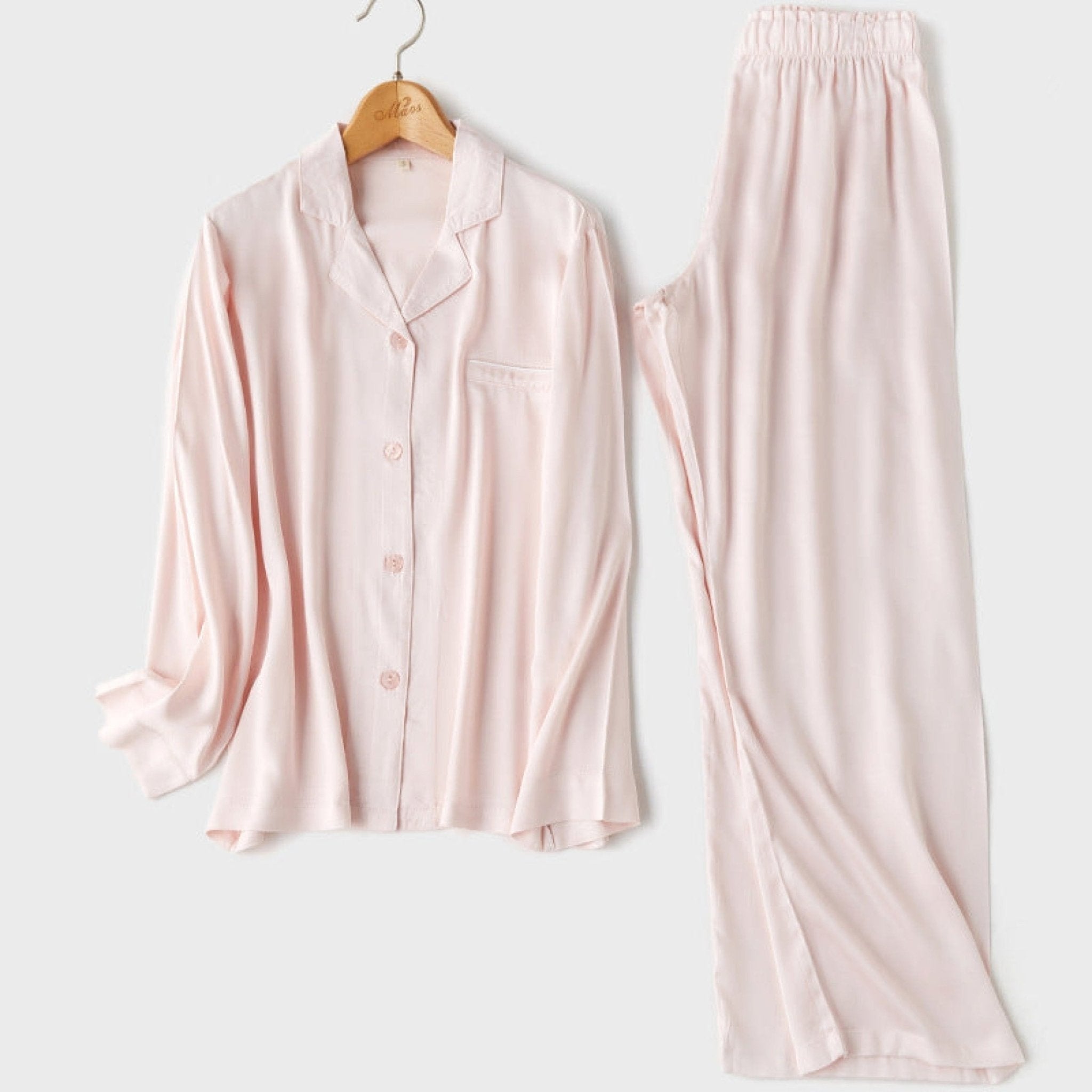 Silky Classic Morandi Silky Pajama Set / Blue - Ever Lasting