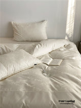 Silky Floral Bedding Set / Snow White