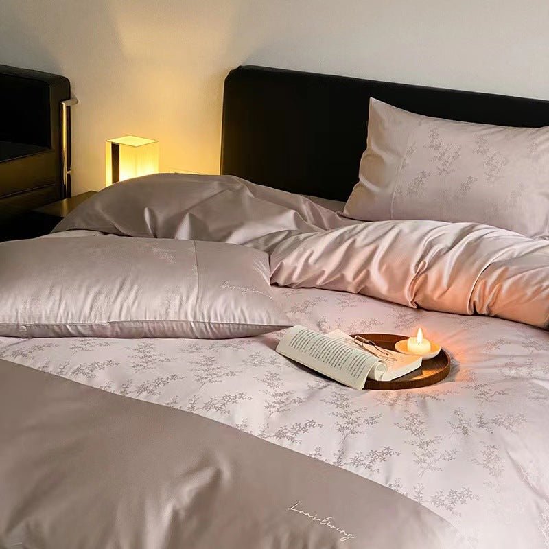  - Ever Lasting - Silky Floral Bedding Set / Snow White - Bedding Set - Ever Lasting