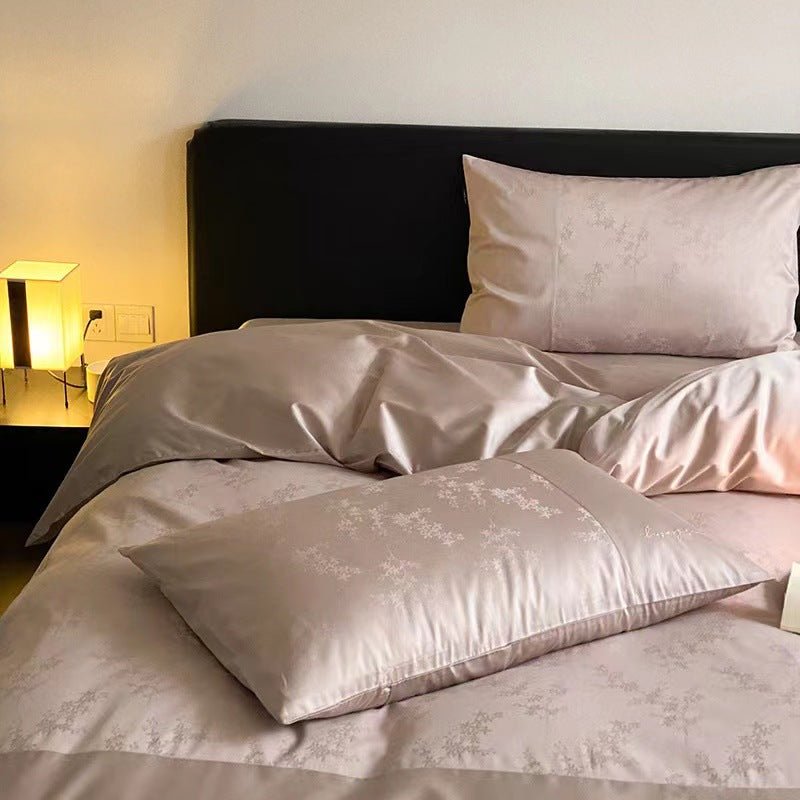  - Ever Lasting - Silky Floral Bedding Set / Snow White - Bedding Set - Ever Lasting