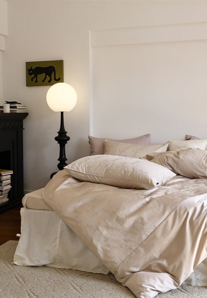  - Ever Lasting - Silky Floral Bedding Set / Snow White - Bedding Set - Ever Lasting